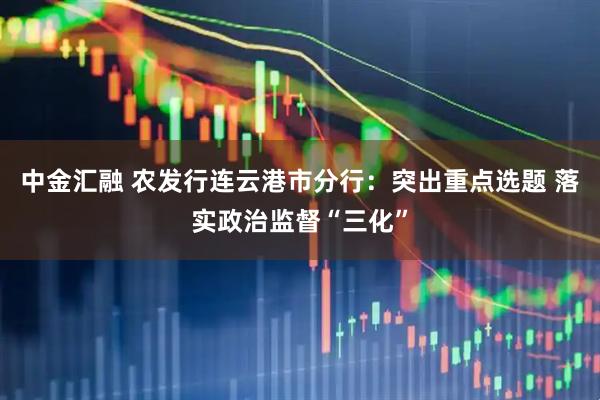 中金汇融 农发行连云港市分行：突出重点选题 落实政治监督“三化”