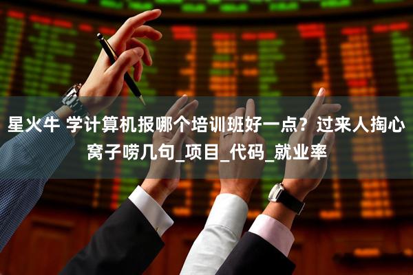 星火牛 学计算机报哪个培训班好一点？过来人掏心窝子唠几句_项目_代码_就业率