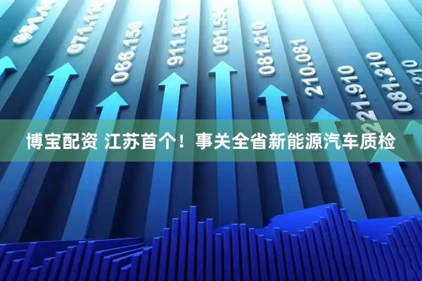 博宝配资 江苏首个！事关全省新能源汽车质检