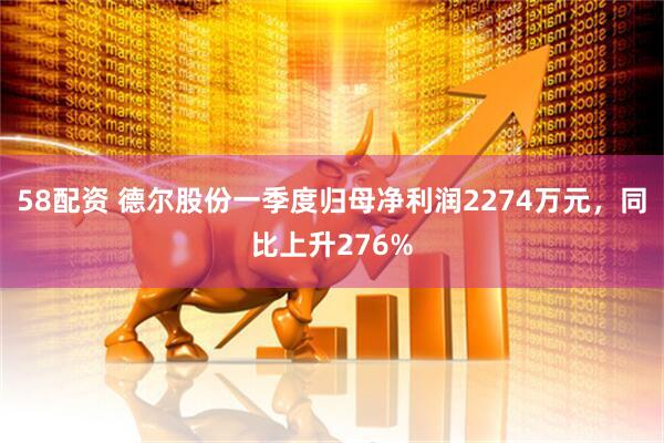 58配资 德尔股份一季度归母净利润2274万元，同比上升276%